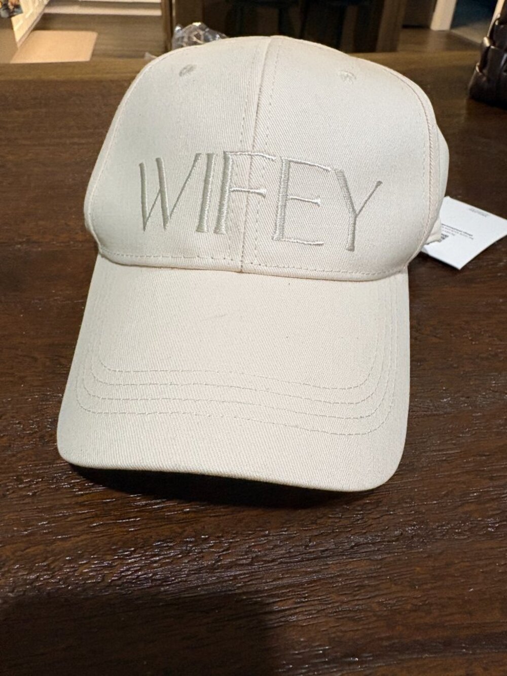 Miss to Mrs. Wifey Baseball Cap Hat Cream  Adjustable NWT - Picture 2 of 4